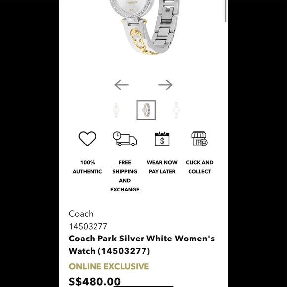 ⭐️NEW COACH PARK 14503277 TwoTone Stainless Steel Crystal Accented MSRP $480.00 - Picture 10 of 12